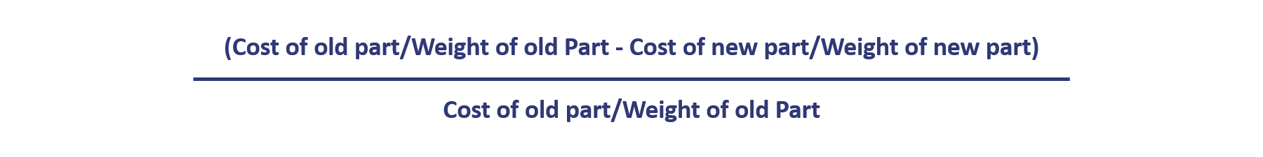 calculates cost of old part vs cost of new part